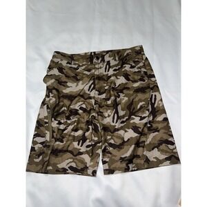 Killik Camo Flat Front Shorts Men's 34 Green hiking camping